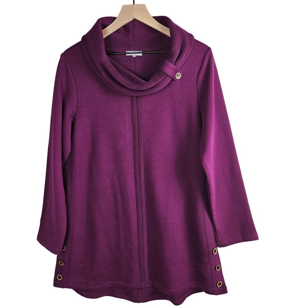Habitat Cowl Neck Sweatshirt Tunic Top S Fuchsia Purple Pullover Boho